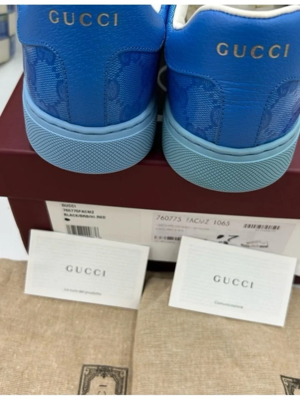 Gucci ace crystal canvas low top sneakers size 7 fits SUS made in Italy